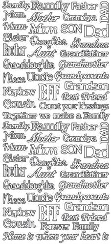 Family and Friends Greetings Outline Sticker  2894