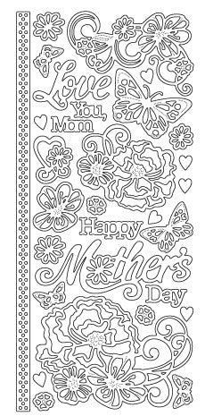 Mother's Day Floral Outline Sticker  3334