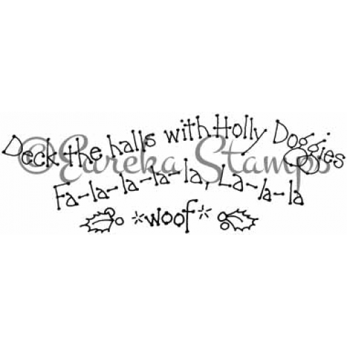 Deck Halls Holly Rubber Stamp  34602J