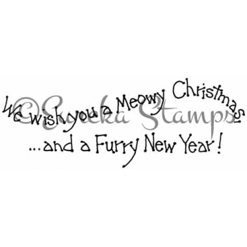 Meowy Christmas Rubber Stamp  ES 34803J