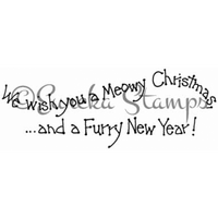 Meowy Christmas Rubber Stamp  ES 34803J