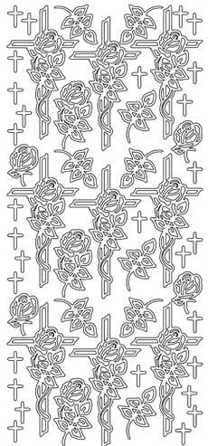 Crosses w-Rose Outline Sticker 3514