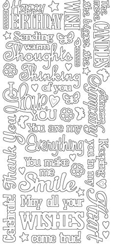 Sticker Outline Paper Outline Style Stickers (Peel Offs) Collections – Paper Crafting with ...