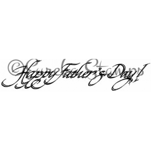 Happy Fathers Day Art Rubber Stamp  ES 36202H