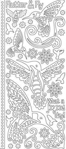 Zen Hummingbirds Outline Sticker  3719
