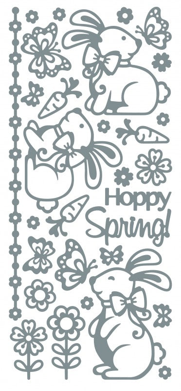 Spring Bunnies Outline Sticker  3720