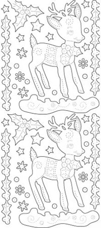 Holiday Bambi Outline Sticker  3752