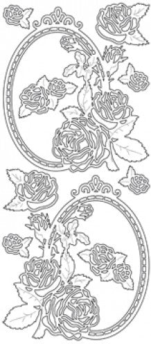 Framed Roses Outline Sticker  3769