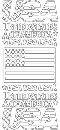USA Outline Sticker  4085