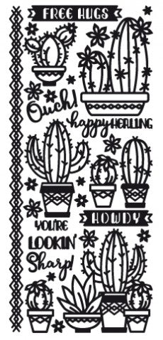 Succulents & Cactus Outline Sticker  4142 (Free Hugs)
