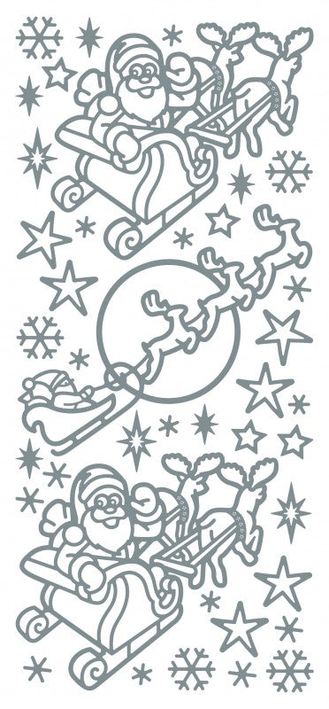 Santa's Sleigh Ride Outline Sticker 4690