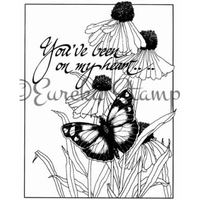 On My Heart Butterfly and Daisy Framed Stamp  ES-55901T