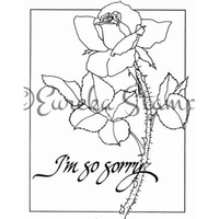 I'm So Sorry Rose Framed Art Rubber Stamp  ES-56001T