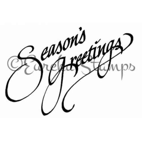 Season's Greetings Art Rubber Stamp  ES 7101J