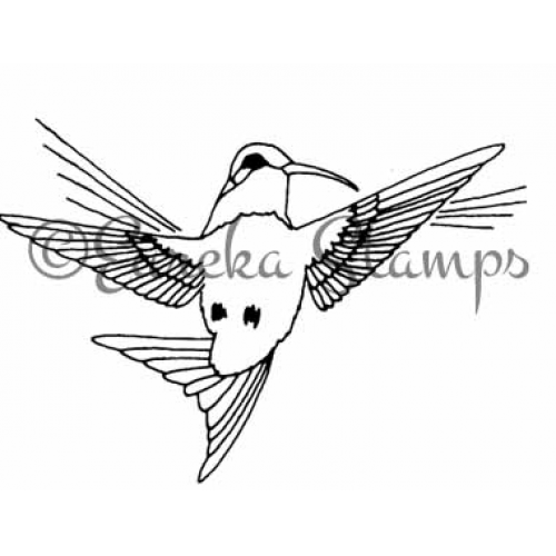 Hummingbird right Art Rubber Stamp  ES 9205E