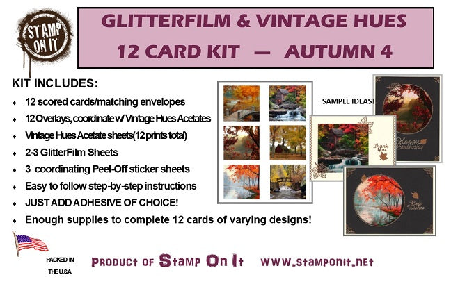 GlitterFilm & Vintage Hues 12 Card Kit Autumn 4