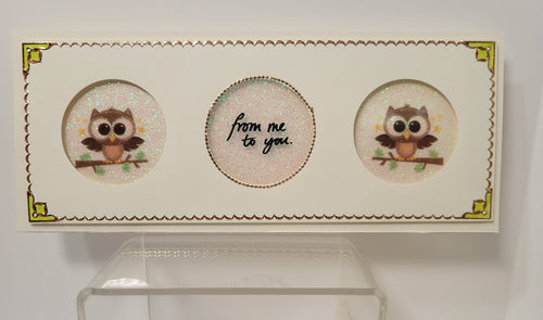 Autumn Owls For You Greetings, Slimline Vintage Hue Acetate