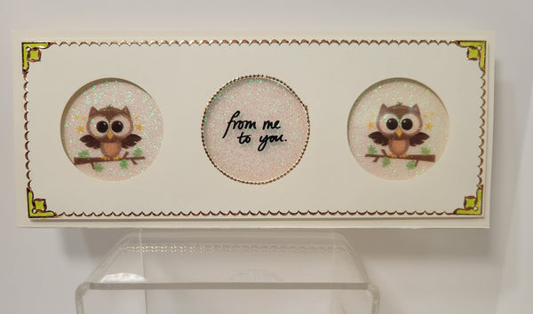 Autumn Owls For You Greetings, Slimline Vintage Hue Acetate