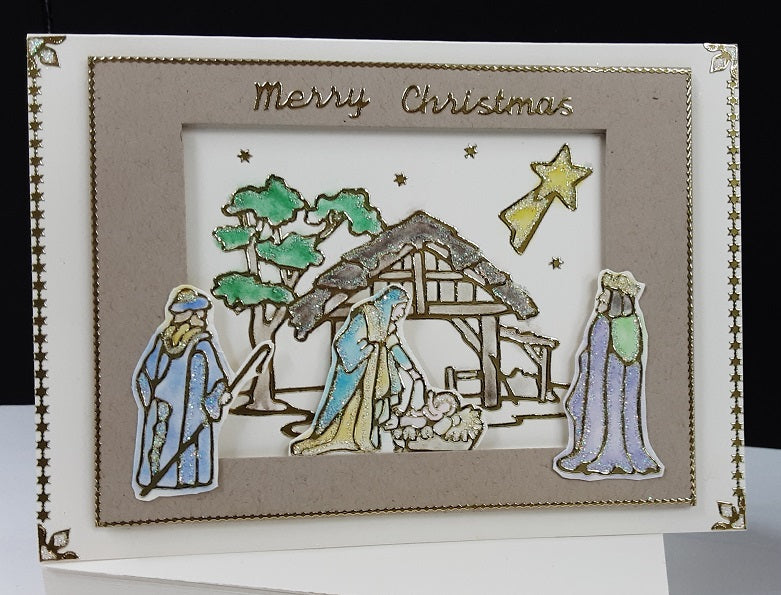 Bethlehem - Jesus Nativity Scene Outline Sticker  DD7055