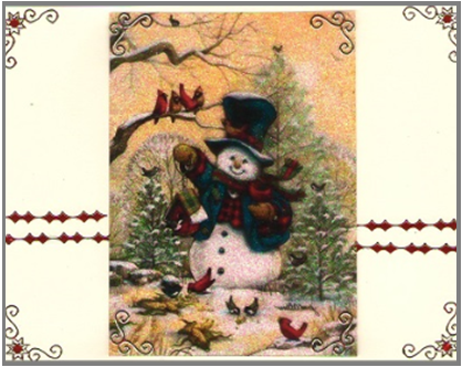 GlitterFilm & Vintage Hues 12 Card Kit Birdkeeper Snowman