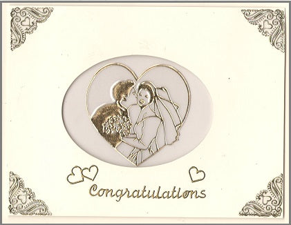 Sticker, Double Embossed Marriage Hearts  356422