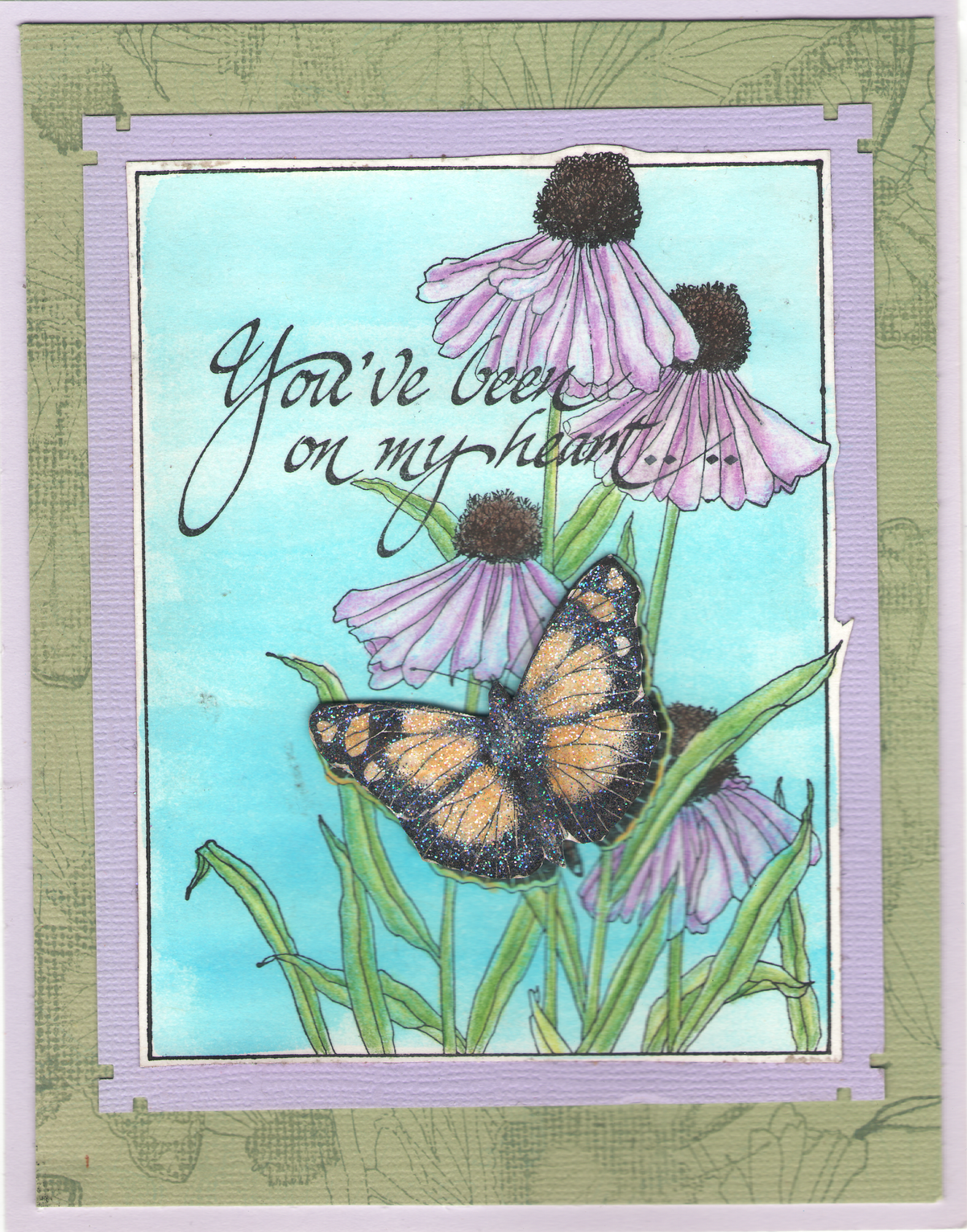 On My Heart Butterfly and Daisy Framed Stamp  ES-55901T
