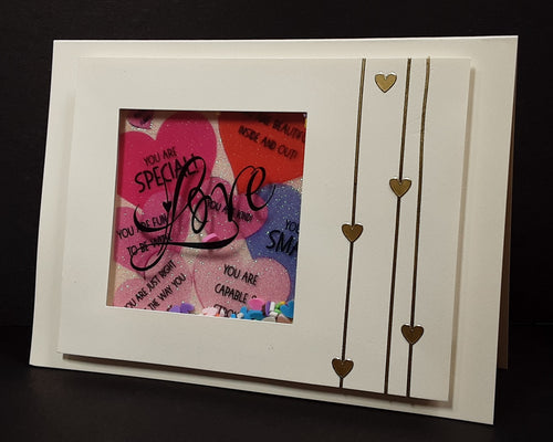 GlitterFilm & Vintage Hues Shaker Card Kit Candy Hearts Love