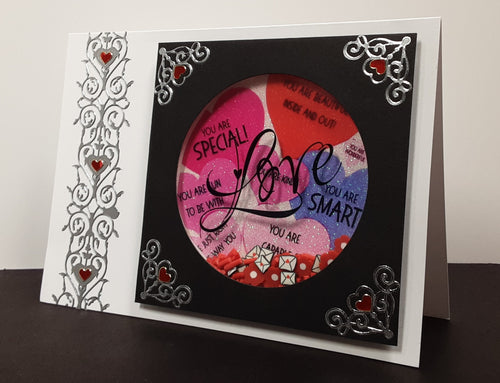 Large 3D Heart Border Outline Sticker  2155