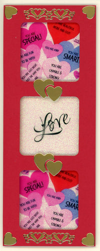 GlitterFilm & Vintage Hues 12 Slimline Card Kit Candy Hearts Love