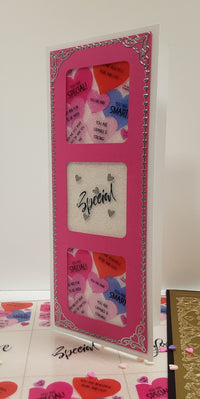 GlitterFilm & Vintage Hues 12 Slimline Card Kit Candy Hearts Love