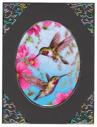 GlitterFilm & Vintage Hues 12 Card Kit Hummingbirds 1