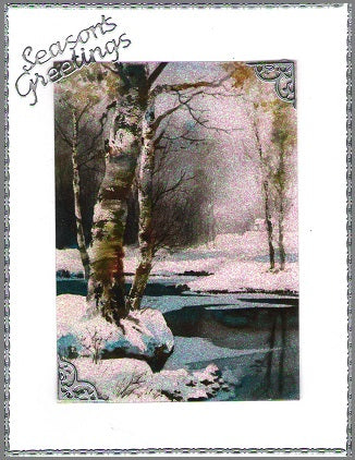 GlitterFilm & Vintage Hues 12 Card Kit Winter Pond Scene