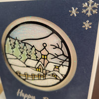 Winter Landscapes, round Outline Sticker  4715