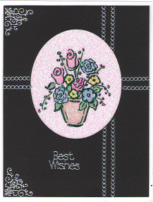 Cut-N-Create GlitterFilm 12 Card Kit Potted Flower AS413