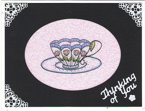 Cut-N-Create GlitterFilm 12 Card Kit Tulip Teacup AS1149