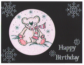 Cut-N-Create GlitterFilm 12 Card Kit Winter Teddy AS1301