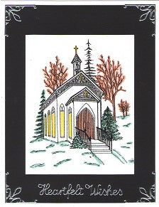 Cut-N-Create GlitterFilm 12 Card Kit Church AS337