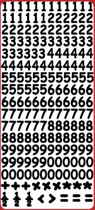 Numbers Outline Sticker  DD1577