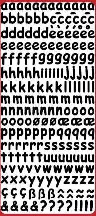 Alphabet Lower Case Outline Sticker DD1578