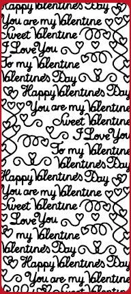 Mixed Valentine's Text Outline Sticker  DD2135
