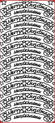 Merry Christmas Banner Outline Sticker  DD2716