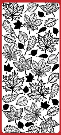 Elizabeth Craft Designs Leaves Peel Off Stickers 4x9 Sheet: Black