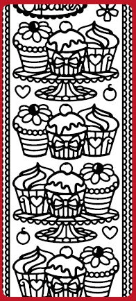 Cupcakes & Borders Outline Sticker DD5553