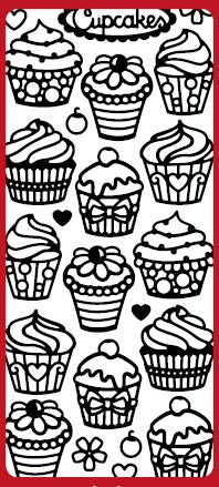 Cupcakes Outline Sticker  DD5554