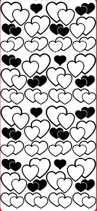Pair of Hearts Outline Sticker  DD6303