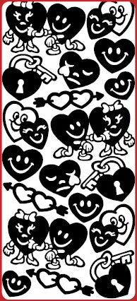 Fun Hearts Outline Sticker  DD6304