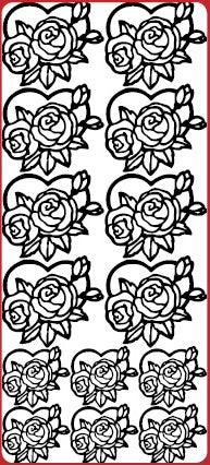 Roses and Hearts Bouquet Outline Sticker  DD6307