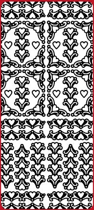 Corners-Frame Heart Ornaments Outline Sticker  DD6342
