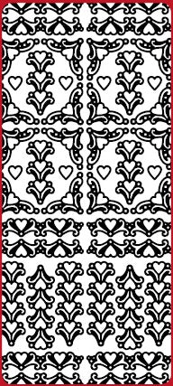 Corners-Frame Heart Ornaments Outline Sticker  DD6342
