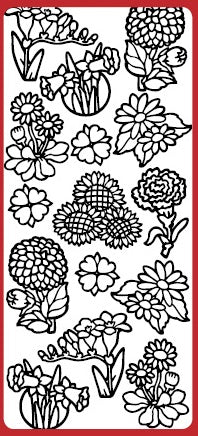Various Flowers 1 Outline Sticker   DD6504